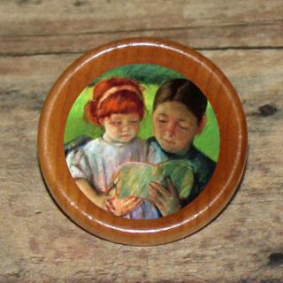 STORY TIME Mother daughter Mary Cassatt Art Tie Tack or Ring or Brooch