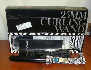 NEW NUME 25MM PROFESSIONAL STYLING CURLING IRON WAND IN ZEBRA PRINT
