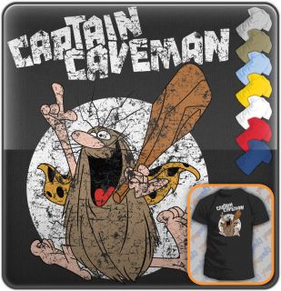CAPTAIN CAVEMAN Retro Animation T shirt. All Mens Sizes