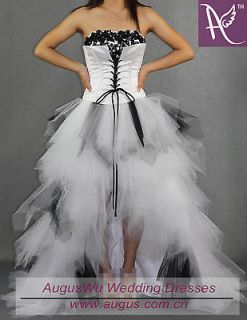 Black and White Tulle Wedding bridal dresses Prom Party Formal ball