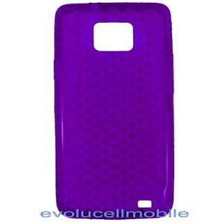 Galaxy S2 II i9100 Purple rubberized Gel cell phone cover case skin