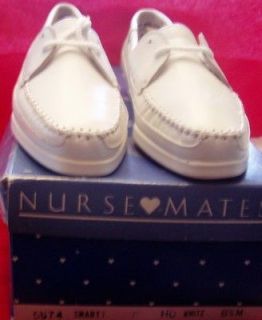 SHOES NURSE MATE WHITE LEATHER UPPERS SZ 6.5 SMARTY USA