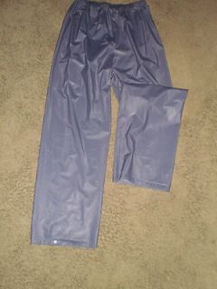 COLEMAN elastic waist PVC sealed seams mens XL rain pants dark blue