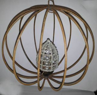 Rustic Handmade Wrought Iron Round Ball Chandelier Crystal Glass Shade