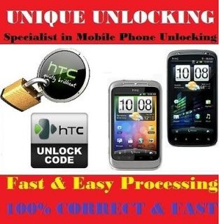 Unlock Code FOR HTC T Mobile Sensation 4G Android Wildfire S G2 HD2