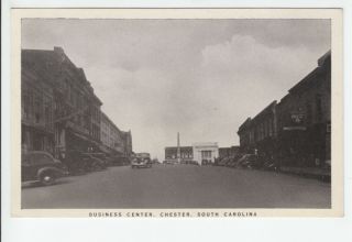 Business Center Chester South Carolina SC Old Postcard Vintage County