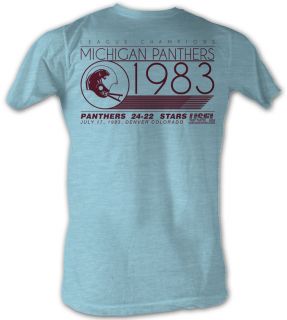 USFL Michigan Panthers T shirt 1983 League Champions Blue Heather Tee