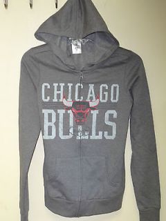 Chicago Bulls NBA Hardwood Classic Gray Zipper Hoodie with Bulls Logo