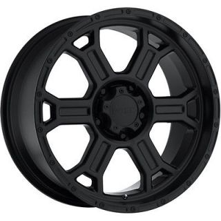 16x8 Matte Black V Tec Raptor Wheels 8x6.5 +18 CHEVROLET SUBURBAN 2500