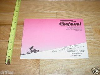 Chaparral Snowmobile engine owners manual #2 1970s ?