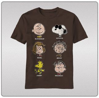 Charlie Brown Peanuts Comic Character Nicknames Snoopy Tee Shirt Sizes