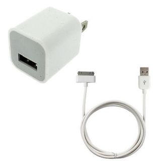 USB Wall Home Charger + 6 ft Cable For iPhone 4S 4 3GS 3G 2G iPod