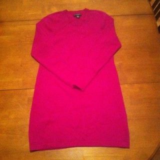 BANANA REPUBLIC Dark Pink 100% Cashmere Sweater Dress Size L