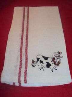 TOWEL EMBROIDERED HAND TOWEL LINEN TOWEL KITCHEN HAND/TEA COW TOWEL
