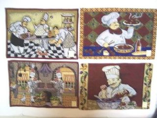 NEW Fat Chef Tapestry Placemats YOU CHOOSE A Pattern & How Many SEE