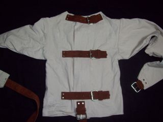 Large Straight jacket chocola te suede leather w/ front strap and