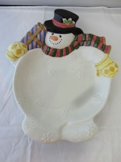 Floyd Classics Ceramic Serving Platter Dish Snowman Holiday Christmas