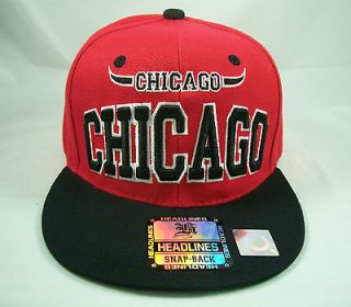 Chicago Bulls 2 Tone color Snapback Hat Baseball cap Black, Red