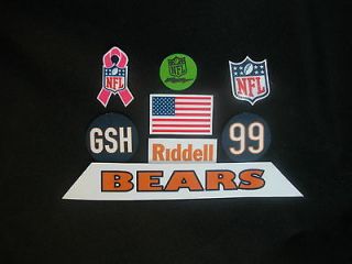 Chicago Bears Mini Helmet decals 2010   99 , GSH, NFL Pink Ribbon