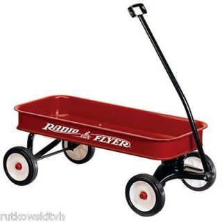 34 Inch Full Size Red Steel Promotional Wagon with Extra Long Handle