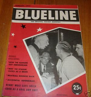 hockey blue line jan 1956 ted lindsay