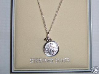 BOXED SILVER 16 CURB CHAIN + ST. CHRISTOPHER PENDANT