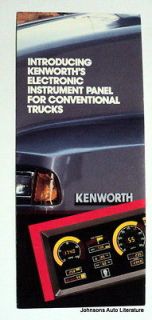 Kenworth 1980 1985 Electronic Instrument Panel Truck Brochure