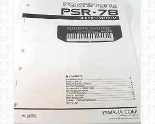Yamaha PSR 78 PortaTone Keyboard Service Manual