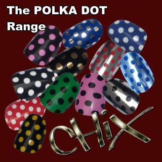 CHIX Nail Wraps Foils POLKA DOT Finger Toes Trendy Vinyl Art Nails