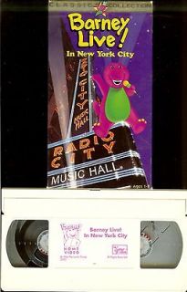 BARNEY LIVE IN NEW YORK CITY Childrens VHS Video + PROTECTION