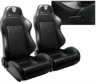 CHEVY CAMARO BLACK PVC LEATHER RACING SEATS & BRACKETS (Fits Camaro