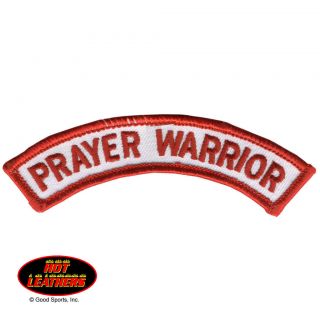 PRAYER WARRIOR Christian Embroidered Shoulder Patch Jacket/Vest
