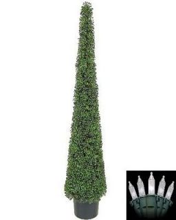 Tea Leaf Cone Topiary Christmas Tree Potted Outdoor With Lights