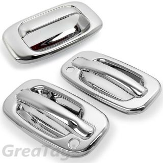 CHROME DOOR HANDLE+TAILGAT E COVER FOR 99 06 CHEVY SILVERADO 5DR (Fits