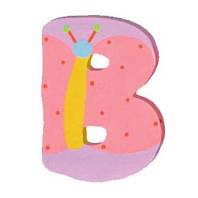 Tatutina   B   Wooden Painted Alphabet Name   Wall Letter   Pastel