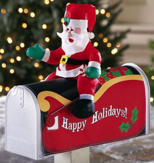 Santa Claus Happy Holidays Mailbox Cover Outdoor Christmas