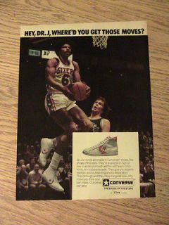 1977 DR J WHERE YOU GET THOSE MOVES ADVERTISEMENT CONVERSE SHOES AD