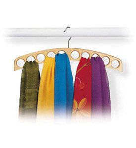 Closet Accessories Natural Hanging Wood Scarf Organizer and Scarf