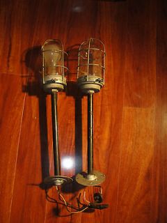 Sales, 100 watt, nautical, boat safety lamp on pole,clear glass,old