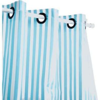 Hookless PEVA Blue & White Striped Shower Curtain NEW Hotel Style