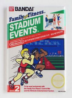 Stadium Events FRIDGE MAGNET video game box arcade NES vintage style