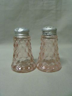Vintage Pink Depression Glass Salt and Pepper Shakers