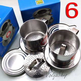 Set Of 2 Vietnamese Coffee Drip Filter Infuser Maker   Stainless Steel