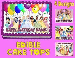 Princess cake topper Edible sugar picture Rapunzel Cinderella birthday