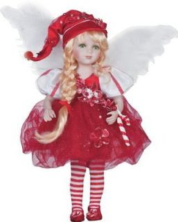 16 Christmas Holiday Fairy in Red Blonde Porcelain Doll NEW Limited