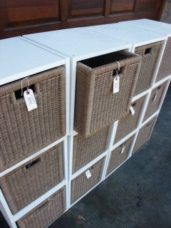 Grandinroad Frontgate Single Wood box Organizer White Cube Basket