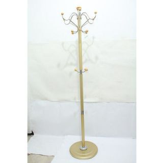 Champagne Color Swivel Metal Decor Coat Rack Stand Hall Tree 120212