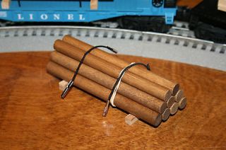 Wood log load parts for LIONEL, MTH train layouts. 9 logs for flatcar