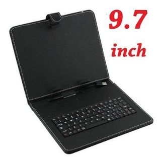 Keyboard & Leather Case for Tablet PC Coby Kyros MID9742 8 inch Cover