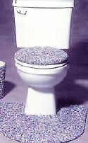 AP TOILET SEAT COVER bathroom toothbrush rag pattern